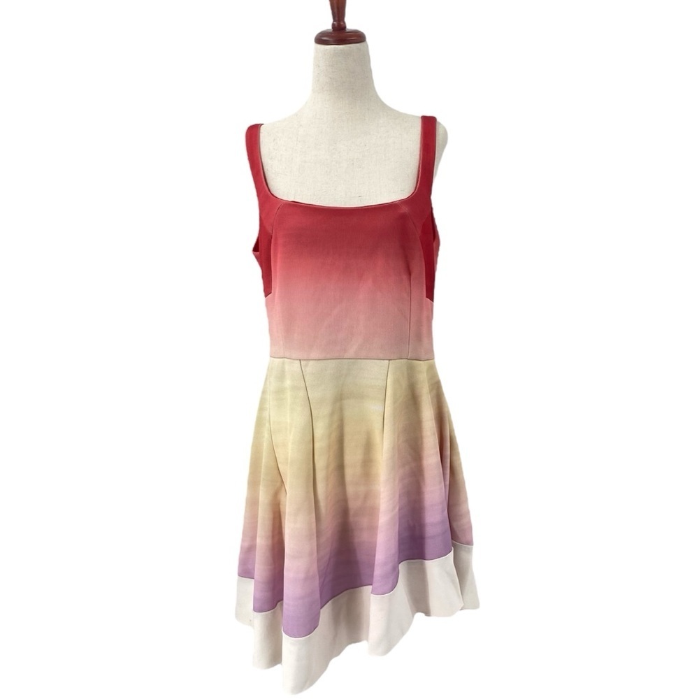 Esteban Cortazar Rainbow Scoop Neck A-Line Fit & Flare Dress 12